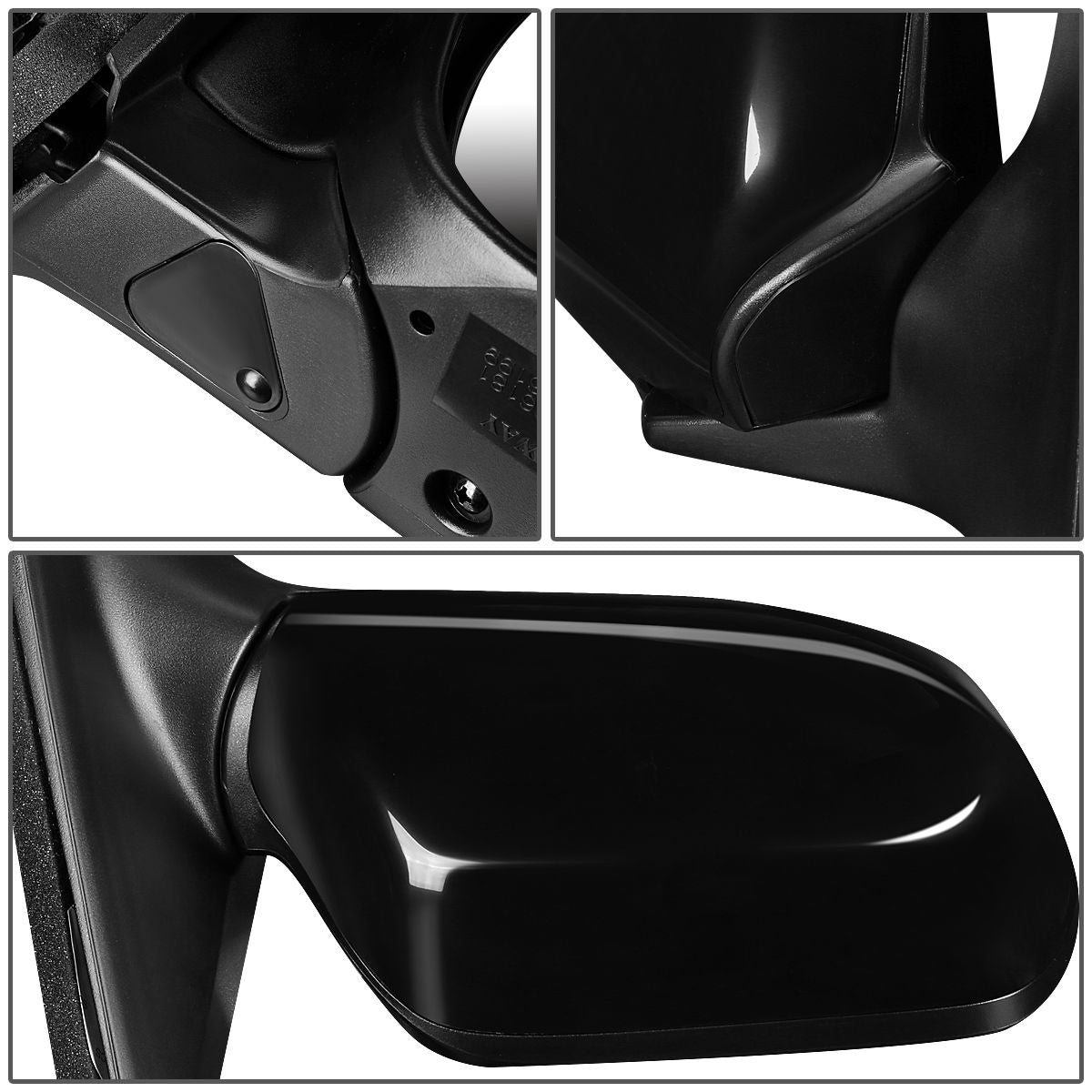 RETROVISOR MIRROR - OEM - 04-09 MAZDA 3 - POWERED - HEATED - TEXTURED - BLACK - RIGHT