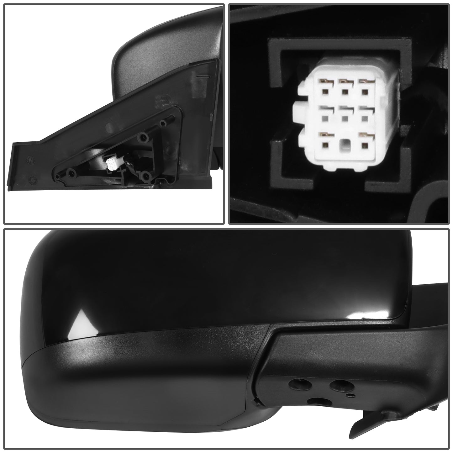 RETROVISOR MIRROR - OE STYLE - MAZDA 5 06-10 - WITH POWER WITH HEATED GLASS - PASSENGER SIDE - PAINT TO MATCH - BLACK