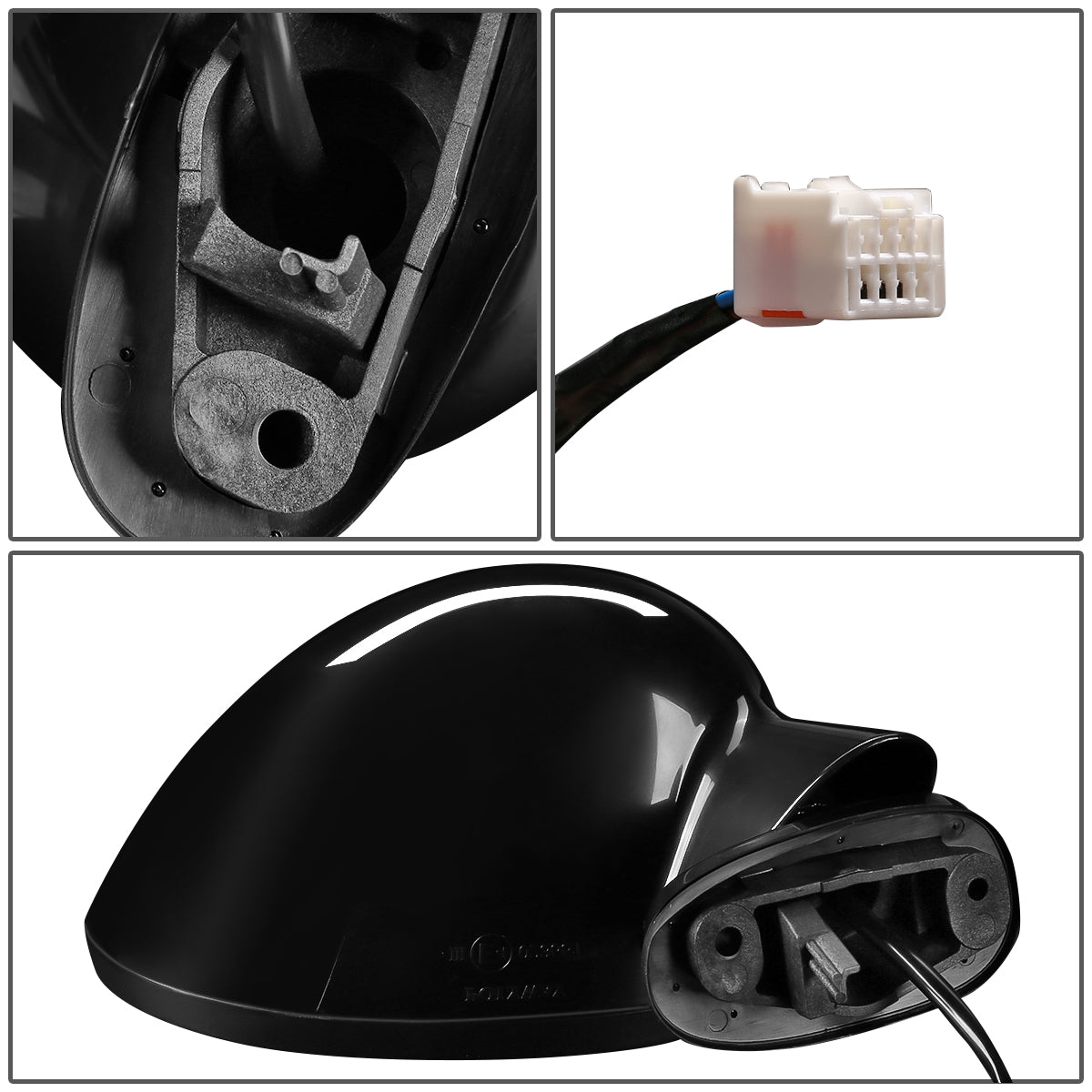 RETROVISOR MIRROR - OEM - 06-15 MAZDA MIATA - POWERED - PAINTABLE - BLACK - RIGHT