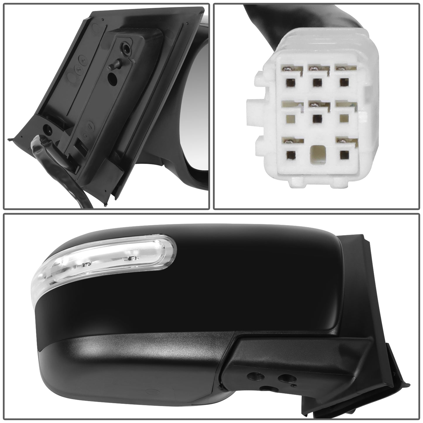 RETROVISOR MIRROR - OE STYLE - MAZDA CX-7 2007-2012 - WITH POWER WITH HEATED GLASS WITH SIGNAL - PASSENGER RIGHT SIDE - BLACK