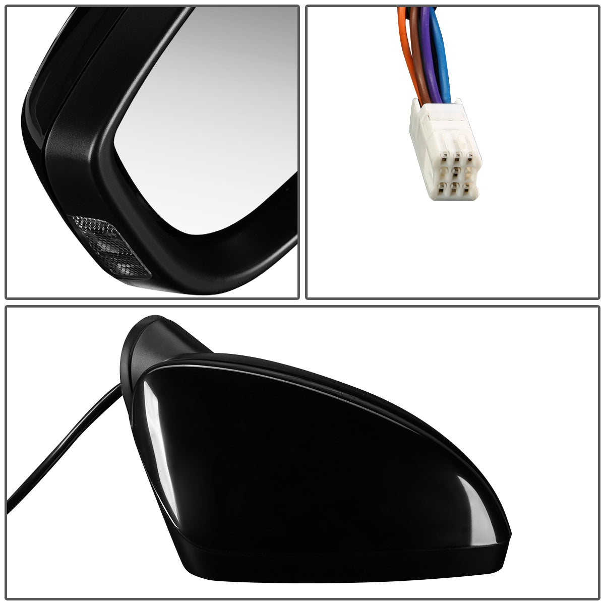 RETROVISOR MIRROR - OEM - 14-15 MAZDA 3 - POWERED - HEATED - PAINTABLE - BLACK - RIGHT