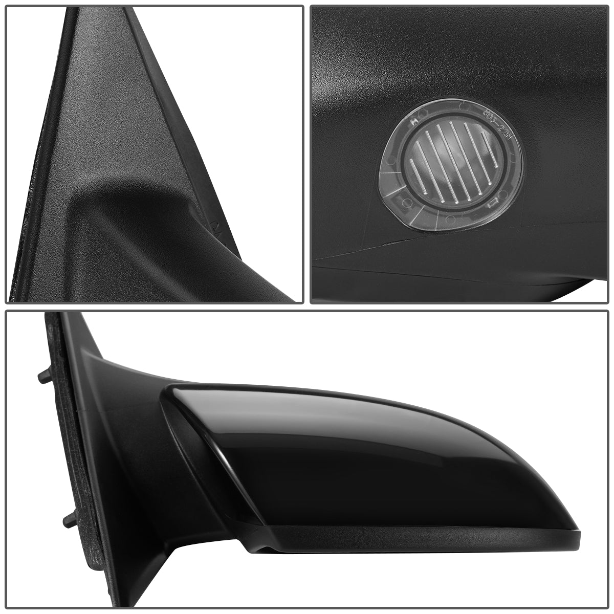 RETROVISOR MIRROR - OEM - 09-13 MAZDA 6 - POWERED - W/ PUDDLE LIGHT - W/ BSD - BLACK MATERIAL - RIGHT
