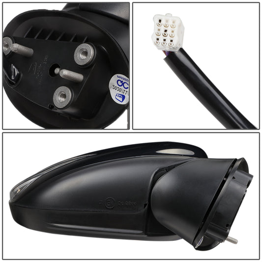 RETROVISOR MIRROR - OEM - 15-16 MAZDA CX-3 - POWERED - W/ SIGNAL LIGHT - FOLDING - BLACK MATERIAL - RIGHT