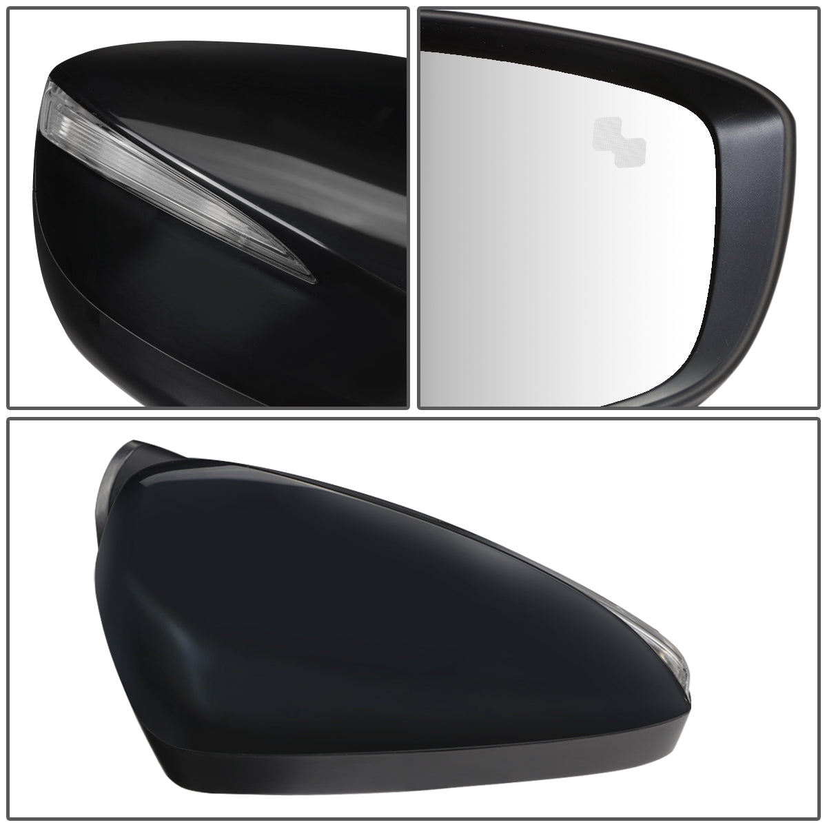 RETROVISOR MIRROR - OEM - 15-16 MAZDA CX-3 - POWERED - HEATED - W/ SIGNAL LIGHT - W/ BSD - FOLDING - BLACK MATERIAL - RIGHT
