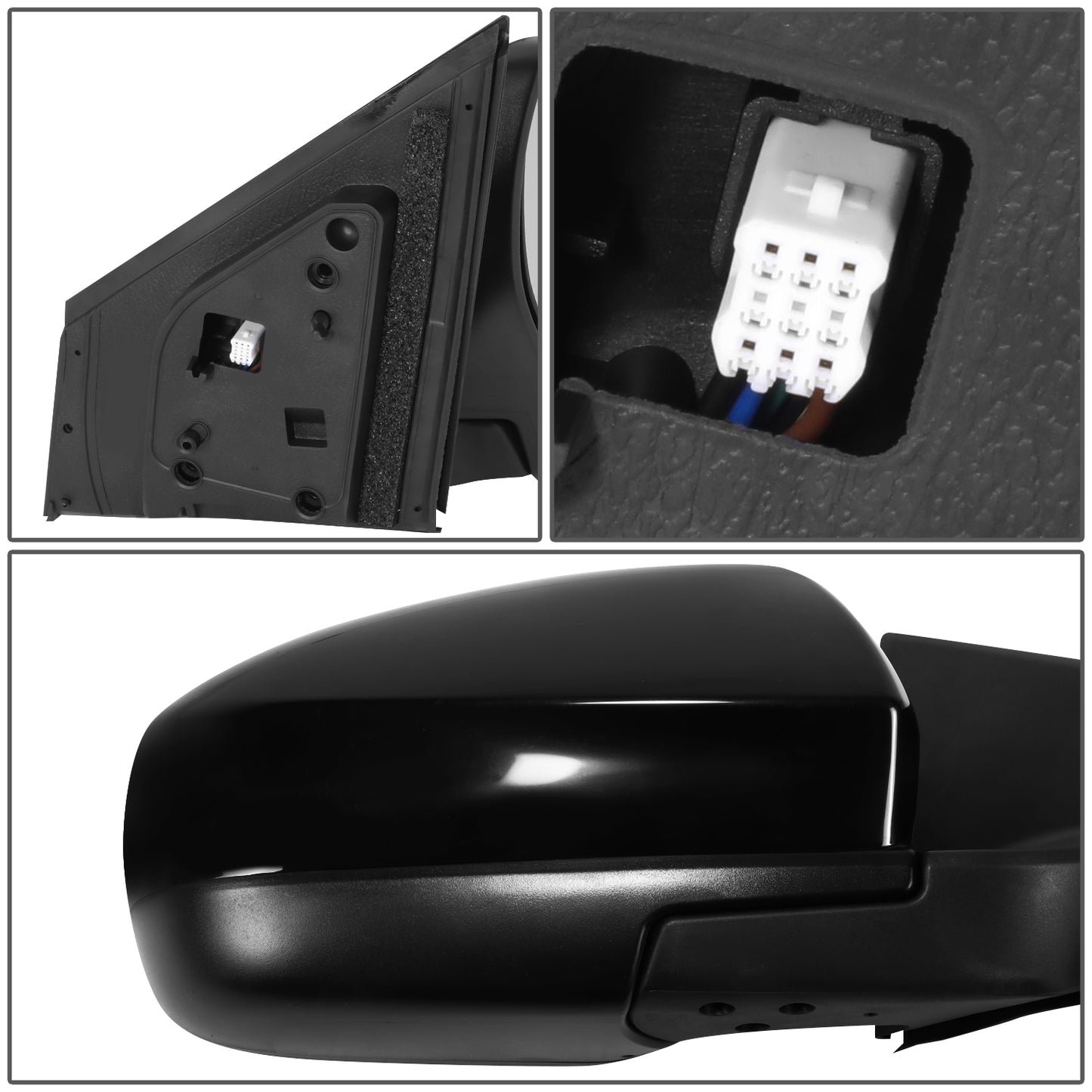 RETROVISOR MIRROR - OE STYLE - MAZDA CX-9 13 - WITH POWER WITH HEATED WITH BLIND SPOT - PASSENGER SIDE - PAINT TO MATCH - BLACK