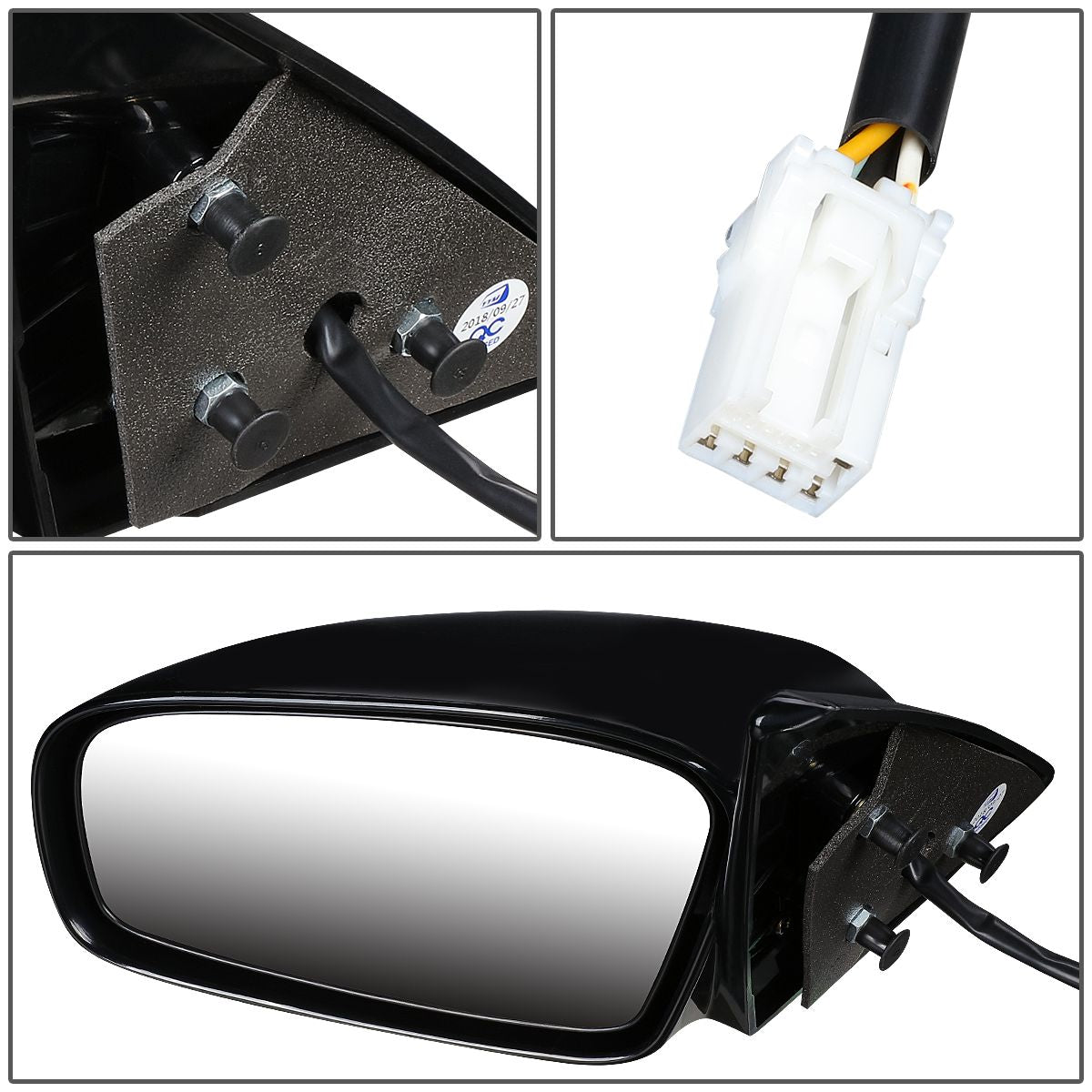 RETROVISOR MIRROR - OEM - 00-05 MITSUBISHI ECLIPSE - POWERED - HEATED - PAINTABLE - BLACK - LEFT