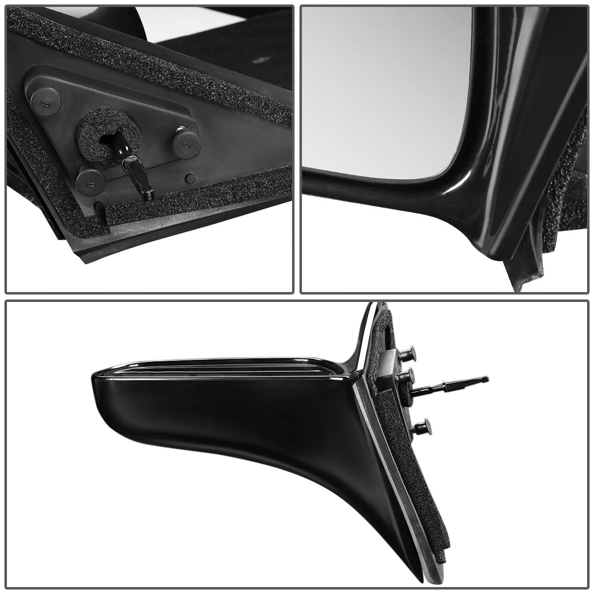 RETROVISOR MIRROR - OEM - 99-03 MITSUBISHI GALANT - MANUAL - PAINTABLE - BLACK - LEFT