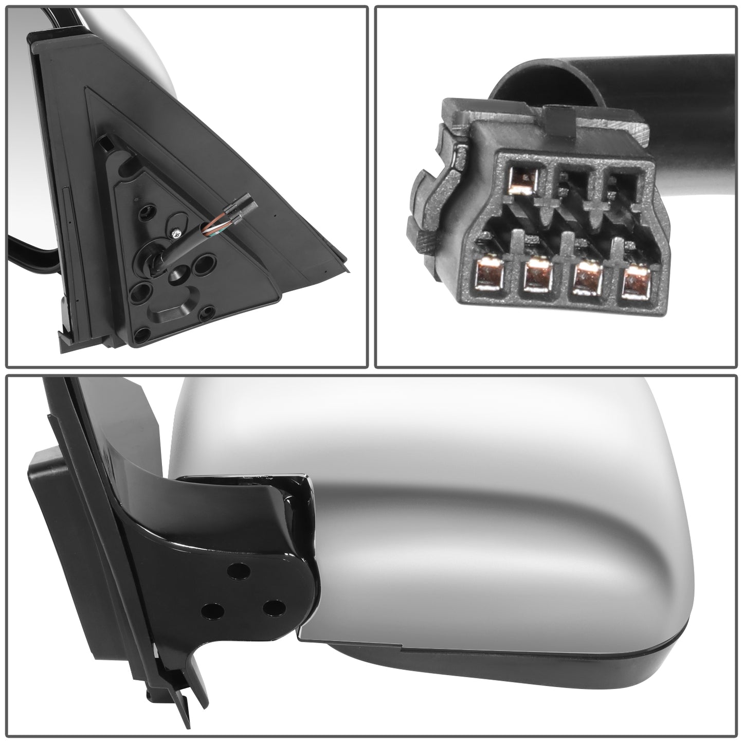 RETROVISOR MIRROR - OE STYLE - MITSUBISHI MONTERO 01-06 - WITH POWER WITH HEATED GLASS CHROME COVER - DRIVER SIDE - SMOOTH - BLACK / CHROME