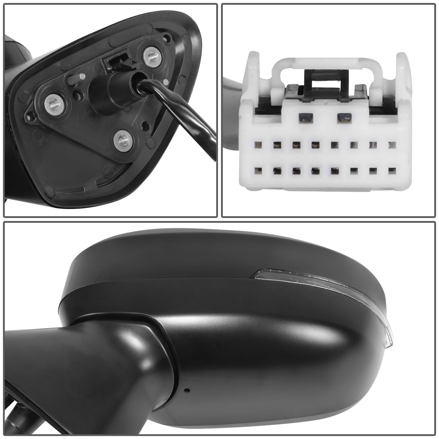 RETROVISOR MIRROR - OE STYLE - MITSUBISHI OUTLANDER 22-24 - WITH POWER WITH HEATED WITH SIGNAL WITH BLIND SPOT - DRIVER SIDE - PAINT TO MATCH - BLACK