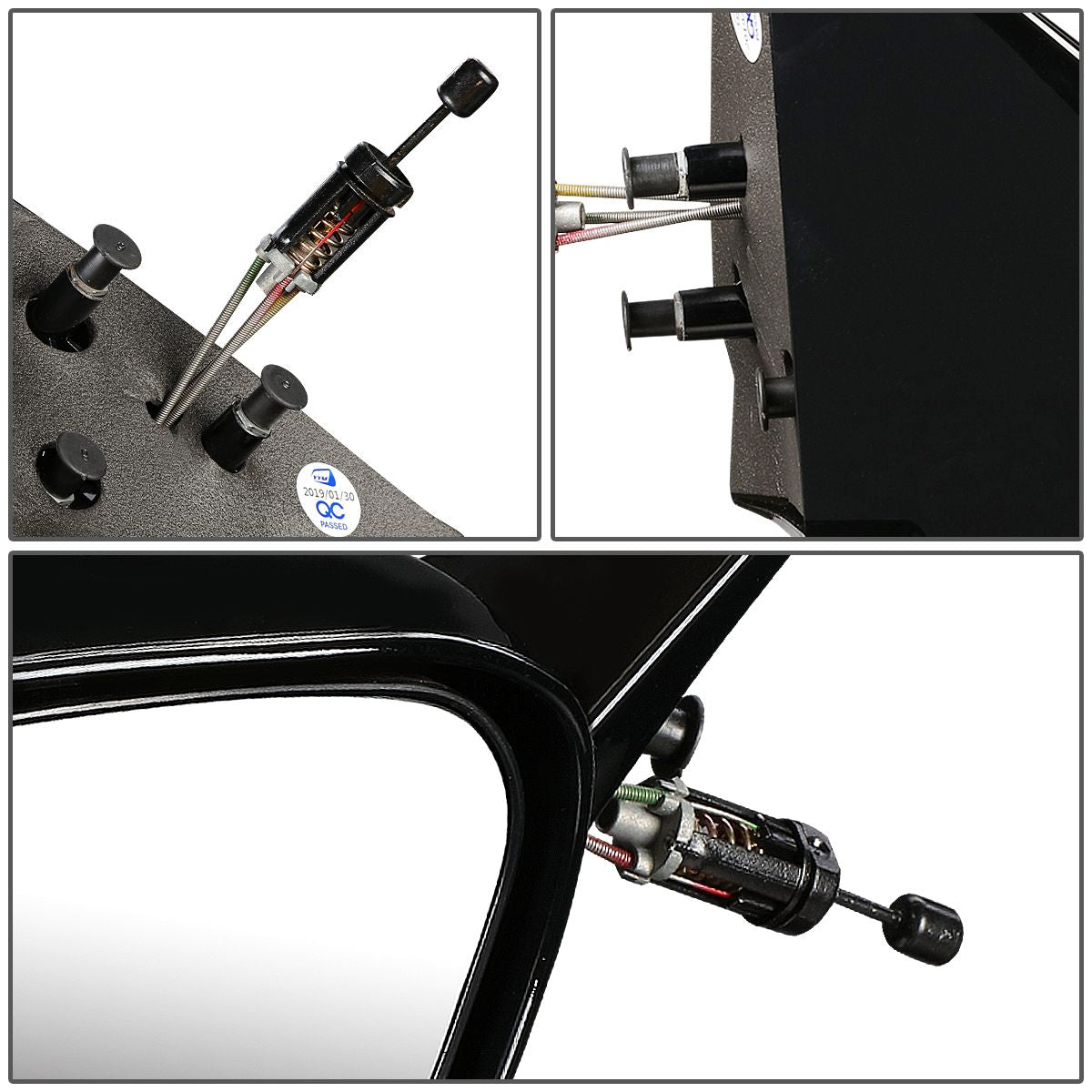 RETROVISOR MIRROR - OEM - 95-98 EAGLE TALON / 95-99 MITSUBISHI ECLIPSE - MANUAL - GLOSSY - BLACK - RIGHT