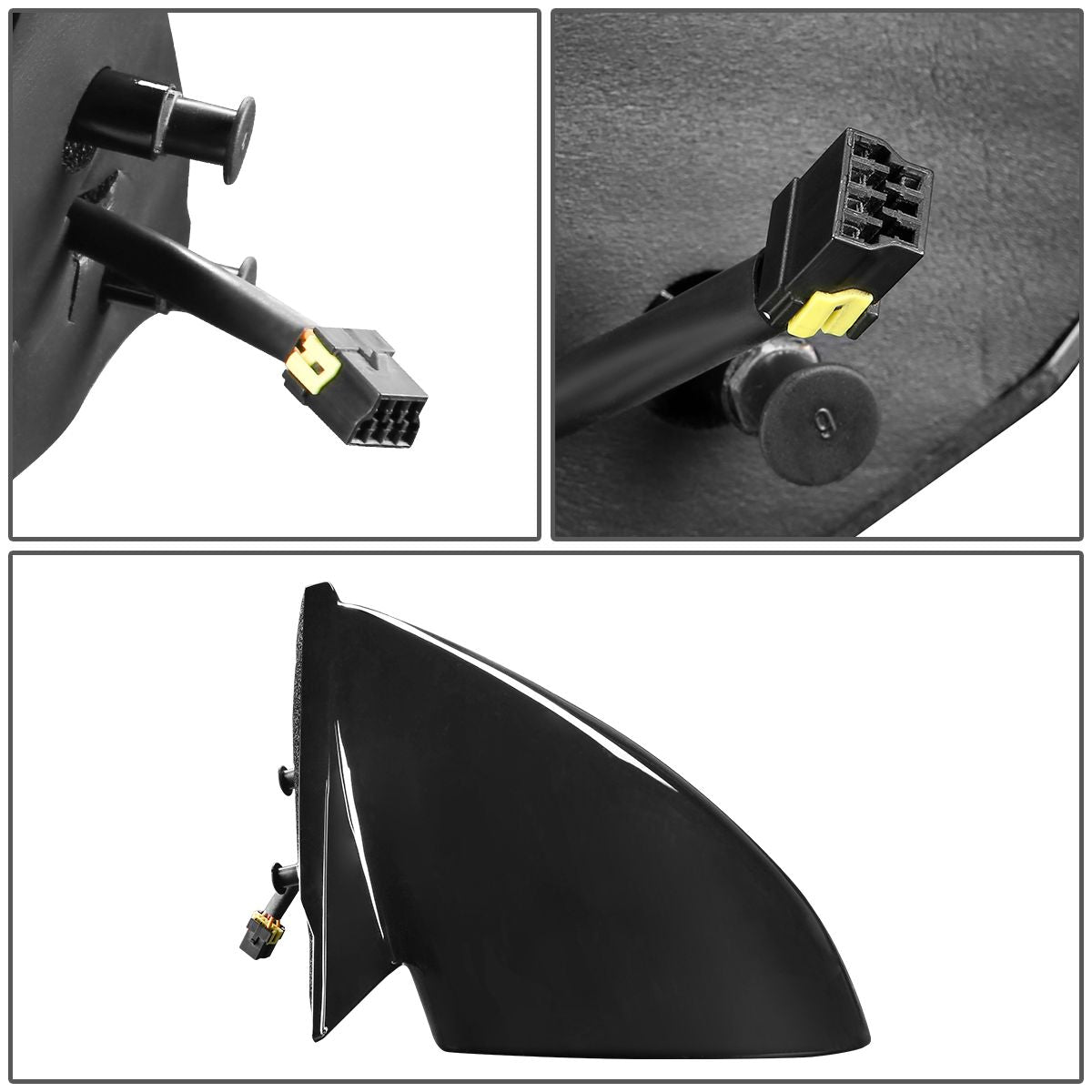 RETROVISOR MIRROR - OEM - 95-98 EAGLE TALON / 95-99 MITSUBISHI ECLIPSE - POWERED - HEATED - GLOSSY - BLACK - RIGHT