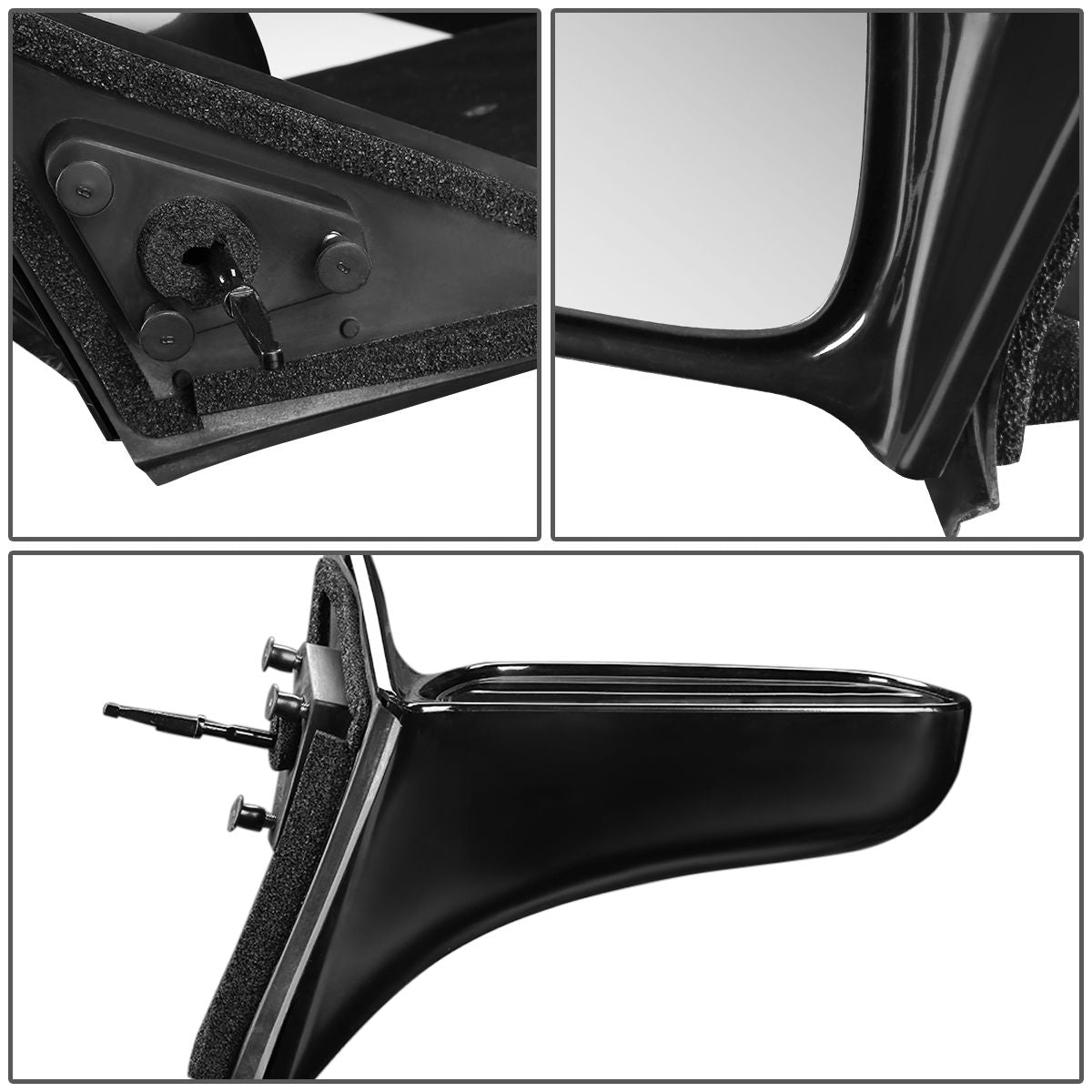 RETROVISOR MIRROR - OEM - 99-03 MITSUBISHI GALANT - MANUAL - PAINTABLE - BLACK - RIGHT