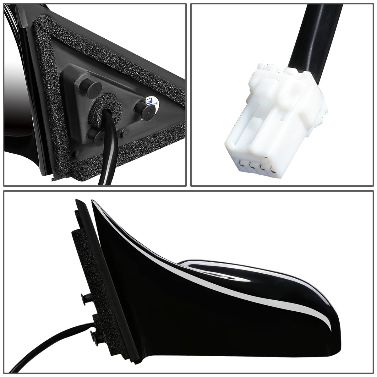 RETROVISOR MIRROR - OEM - 99-03 MITSUBISHI GALANT - POWERED - HEATED - PAINTABLE - BLACK - RIGHT