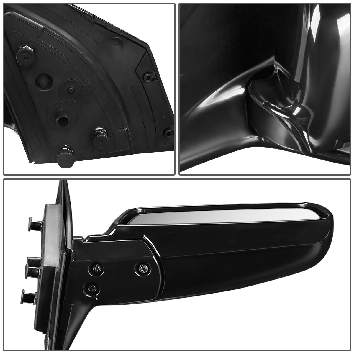 RETROVISOR MIRROR - OEM - 02-07 MITSUBISHI LANCER - MANUAL - PAINTABLE - BLACK - RIGHT