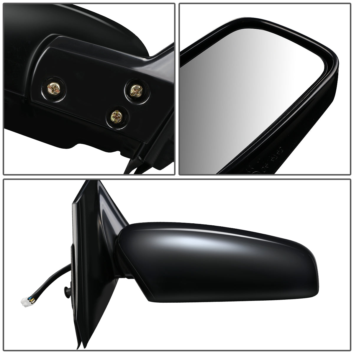 RETROVISOR MIRROR - OEM - 02-07 MITSUBISHI LANCER - POWERED - FOLDING - BLACK MATERIAL - RIGHT