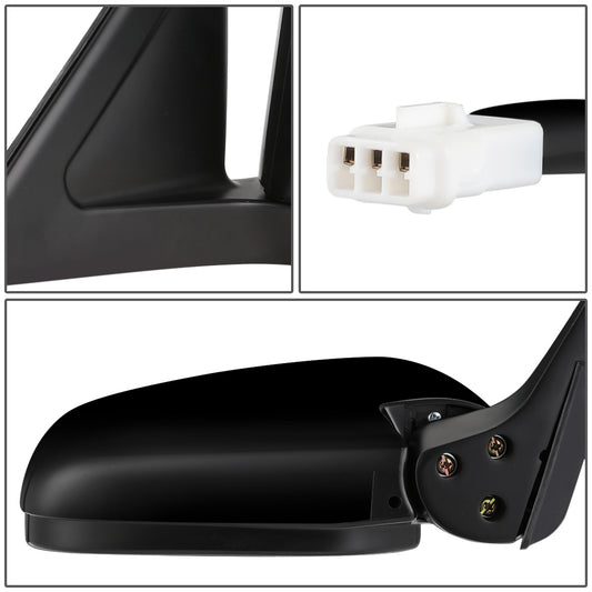 RETROVISOR MIRROR - OEM - 00-04 MITSUBISHI MONTERO SPORT, CHALLENGER - POWERED - FOLDING - BLACK MATERIAL - RIGHT