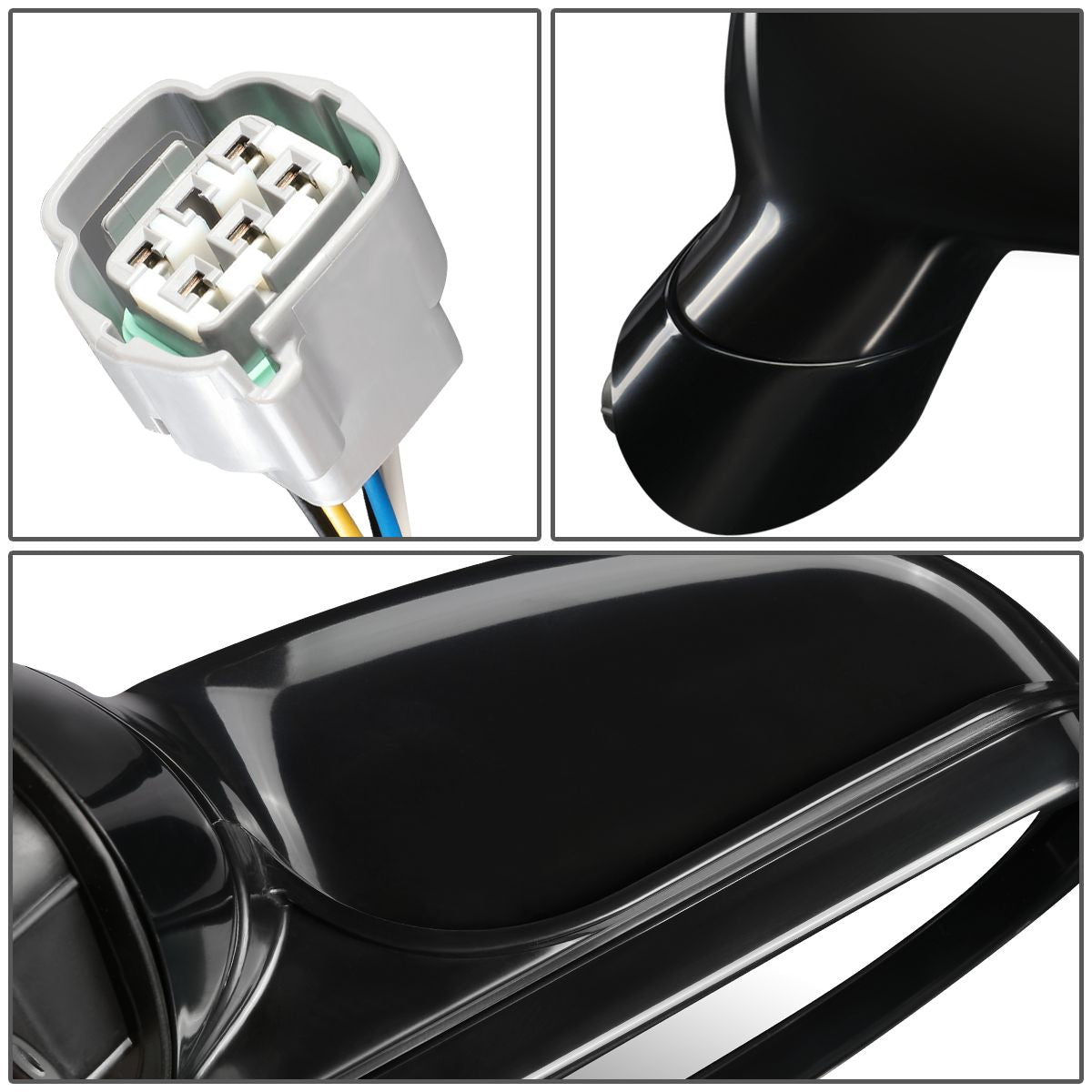 RETROVISOR MIRROR - OEM - 06-08 MITSUBISHI ECLIPSE - POWERED - PAINTABLE - BLACK - RIGHT