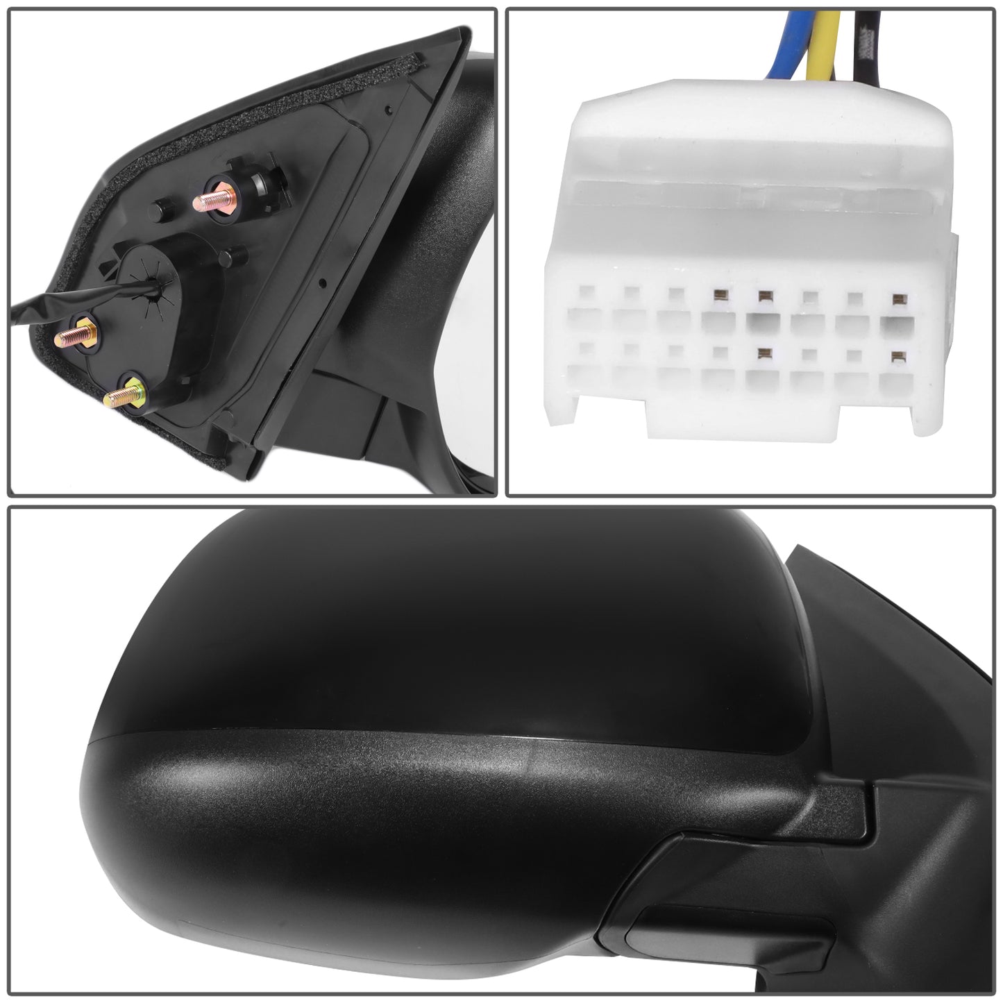 RETROVISOR MIRROR - OE STYLE - MITSUBISHI OUTLANDER 10-11 - MITSUBISHI OUTLANDER SPORT 11-24 - WITH POWER WITH HEATED GLASS - PASSENGER SIDE - PAINT TO MATCH - BLACK