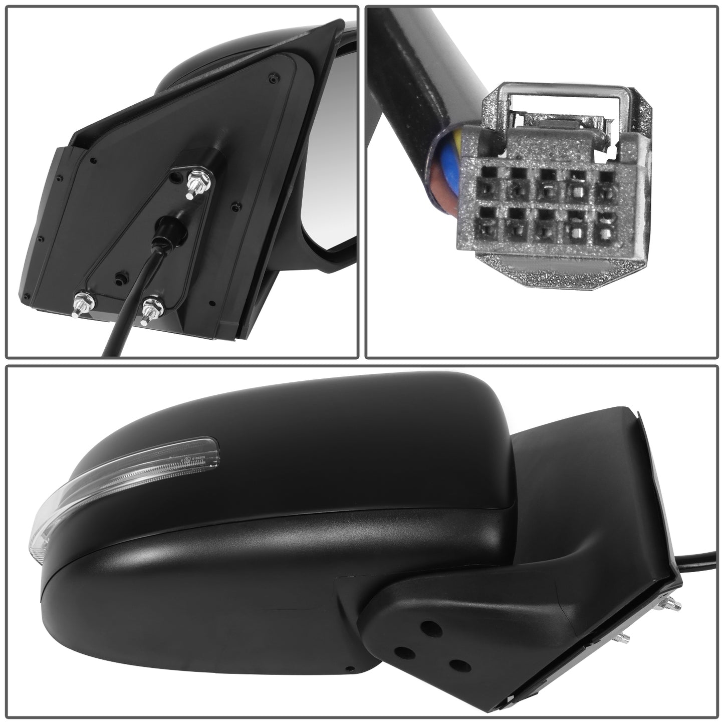 RETROVISOR MIRROR - OE STYLE - MITSUBISHI MIRAGE 15-24 - MITSUBISHI MIRAGE G4 17-24 - WITH POWER WITH HEATED WITH SIGNAL - PASSENGER SIDE - PAINT TO MATCH - BLACK