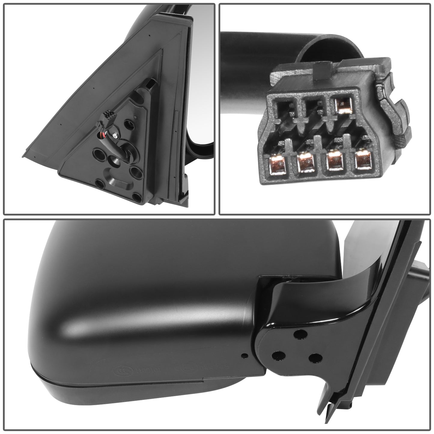 RETROVISOR MIRROR - OE STYLE - MITSUBISHI MONTERO 01-06 - WITH POWER WITH HEATED GLASS - PASSENGER SIDE - PAINT TO MATCH - BLACK