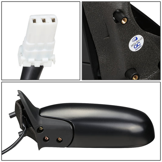 RETROVISOR MIRROR - OEM - 93-97 NISSAN BLUEBIRD U13, ALTIMA - POWERED - FOLDING - BLACK MATERIAL - LEFT