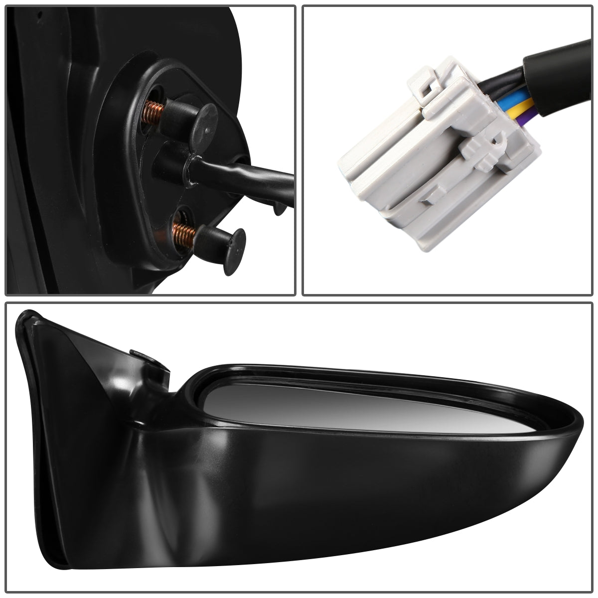 RETROVISOR MIRROR - OEM - 00-06 NISSAN SENTRA - POWERED - HEATED - PAINTABLE - BLACK - LEFT