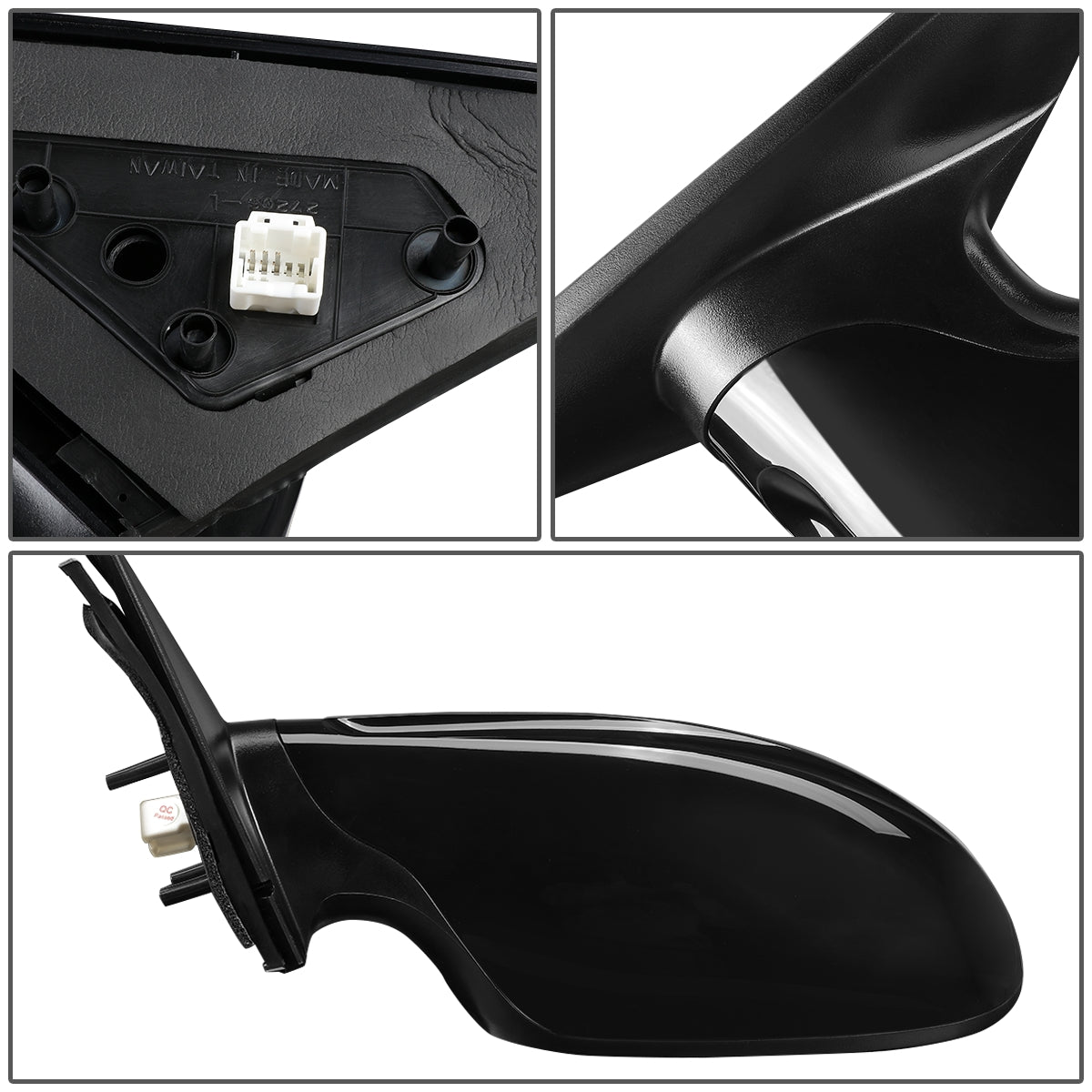 RETROVISOR MIRROR - OEM - 02-03 NISSAN ALTIMA - POWERED - PAINTABLE - BLACK - LEFT