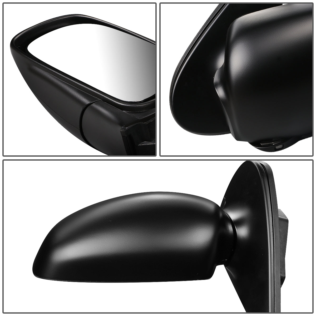 RETROVISOR MIRROR - OEM - 99-02 NISSAN QUEST - MANUAL - BLACK MATERIAL - LEFT