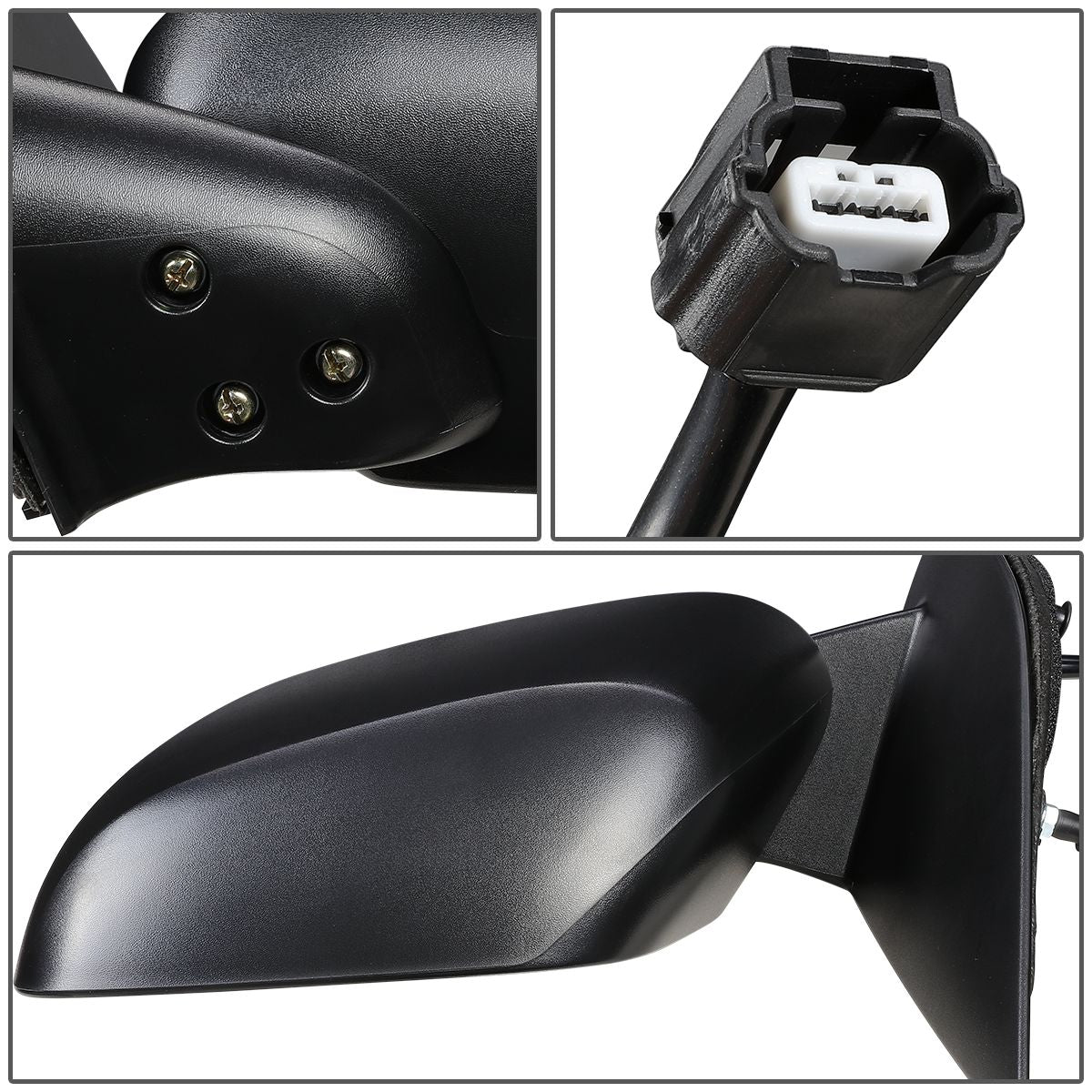 RETROVISOR MIRROR - OEM - 05-17 NISSAN FRONTIER / 05-15 NISSAN XTERRA / 05-12 NISSAN PATHFINDER - POWERED - TEXTURED - BLACK - LEFT