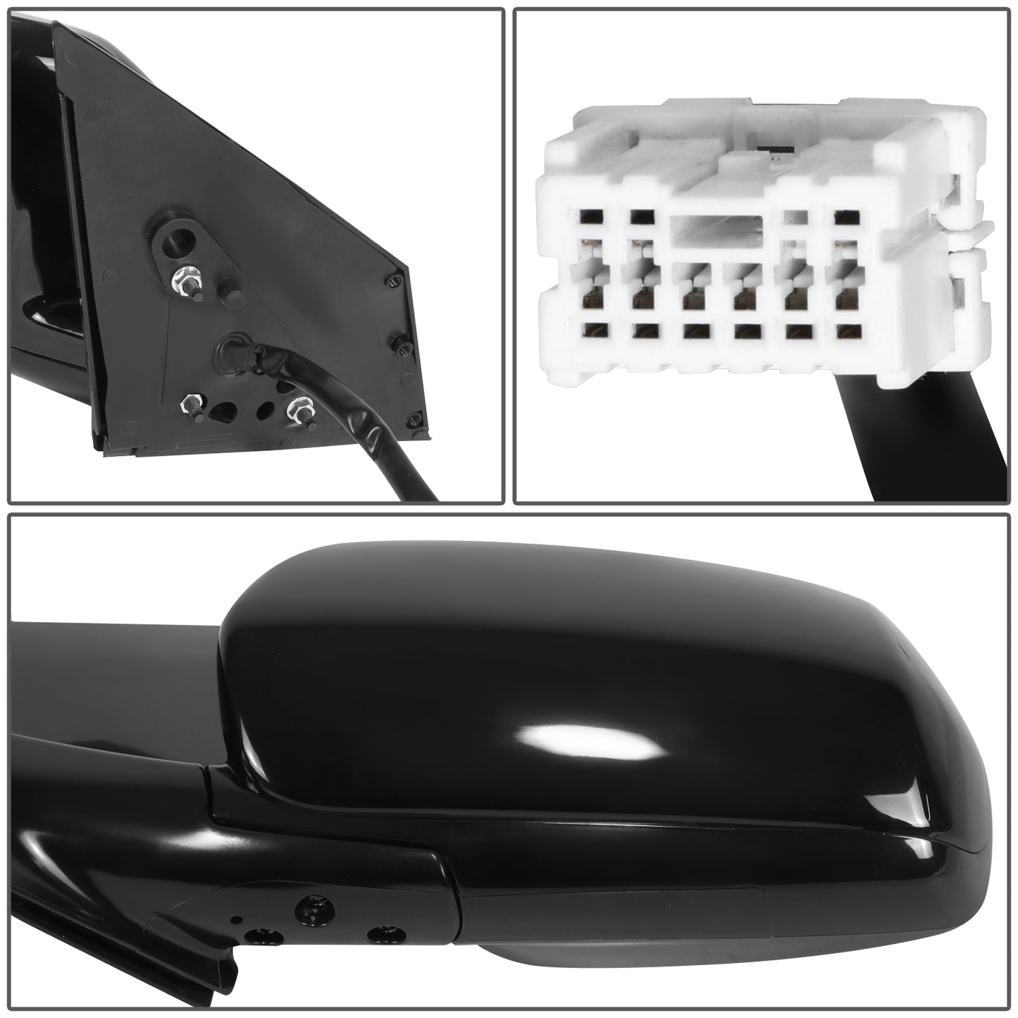 RETROVISOR MIRROR - OE STYLE - NISSAN MURANO 03-04 - WITH POWER WITH HEATED WITH MEMORY - DRIVER SIDE - PAINT TO MATCH - BLACK