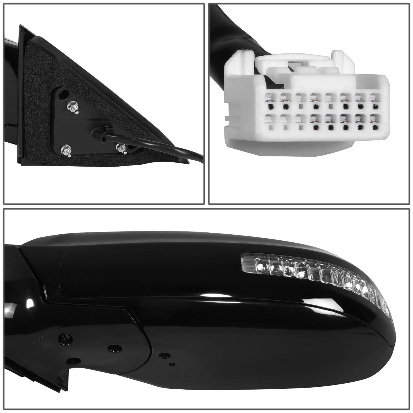 RETROVISOR MIRROR - OE STYLE - NISSAN MAXIMA 09-15 - WITH POWER WITH HEATED GLASS WITH SIGNAL - DRIVER SIDE - PAINT TO MATCH - BLACK