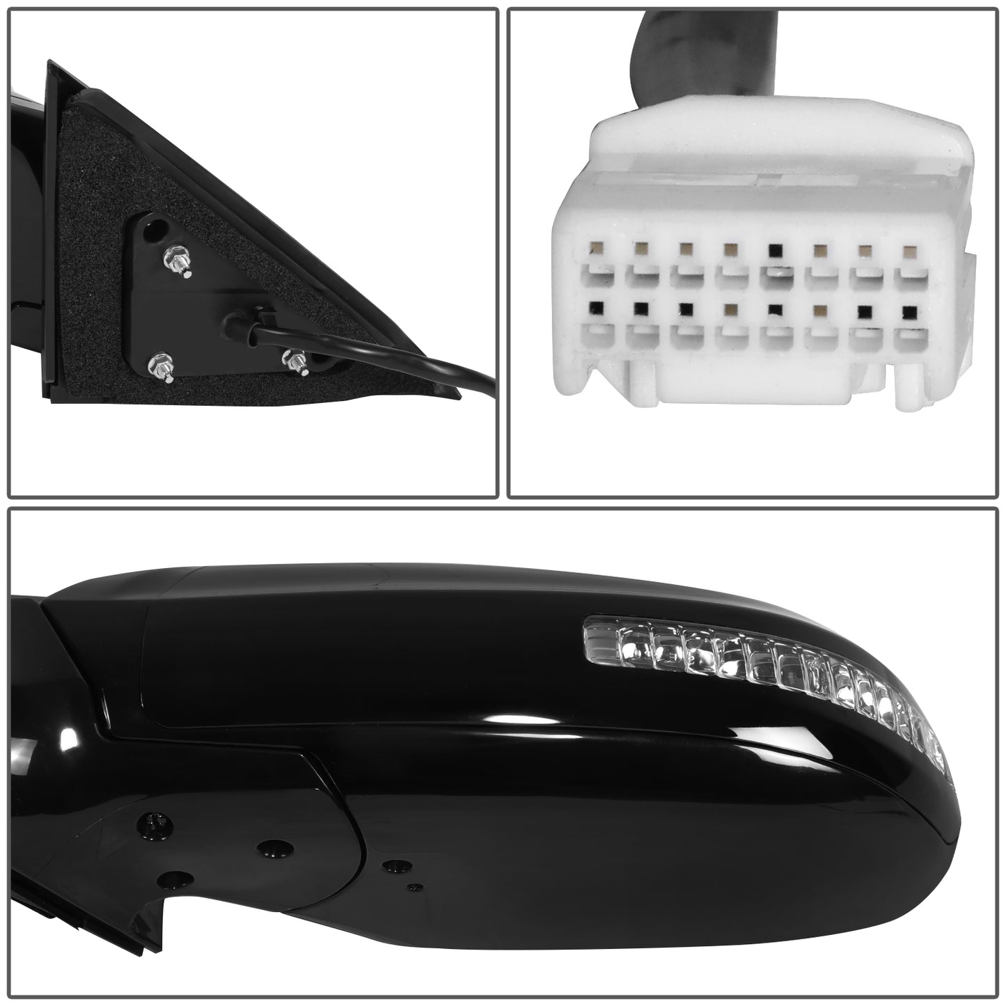 RETROVISOR MIRROR - OE STYLE - NISSAN MAXIMA 09-14 - WITH POWER GLASS WITH SIGNAL - DRIVER SIDE - PAINT TO MATCH - BLACK