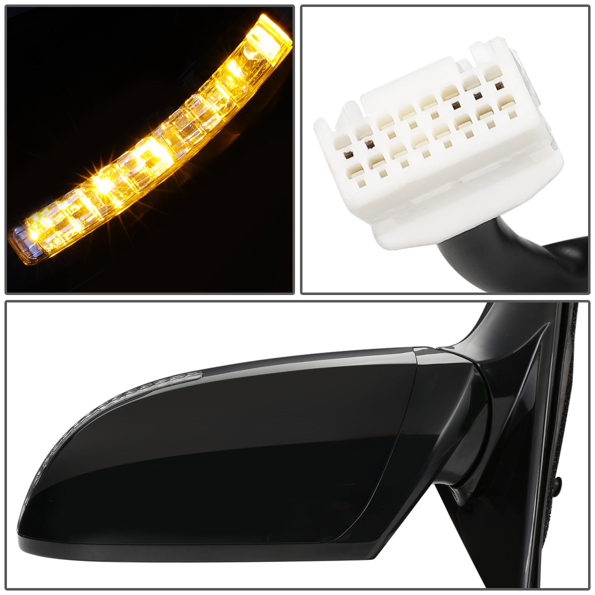 RETROVISOR MIRROR - OEM - 09-15 NISSAN MAXIMA - POWERED - W/ SIGNAL LIGHT - FOLDING - BLACK MATERIAL - LEFT