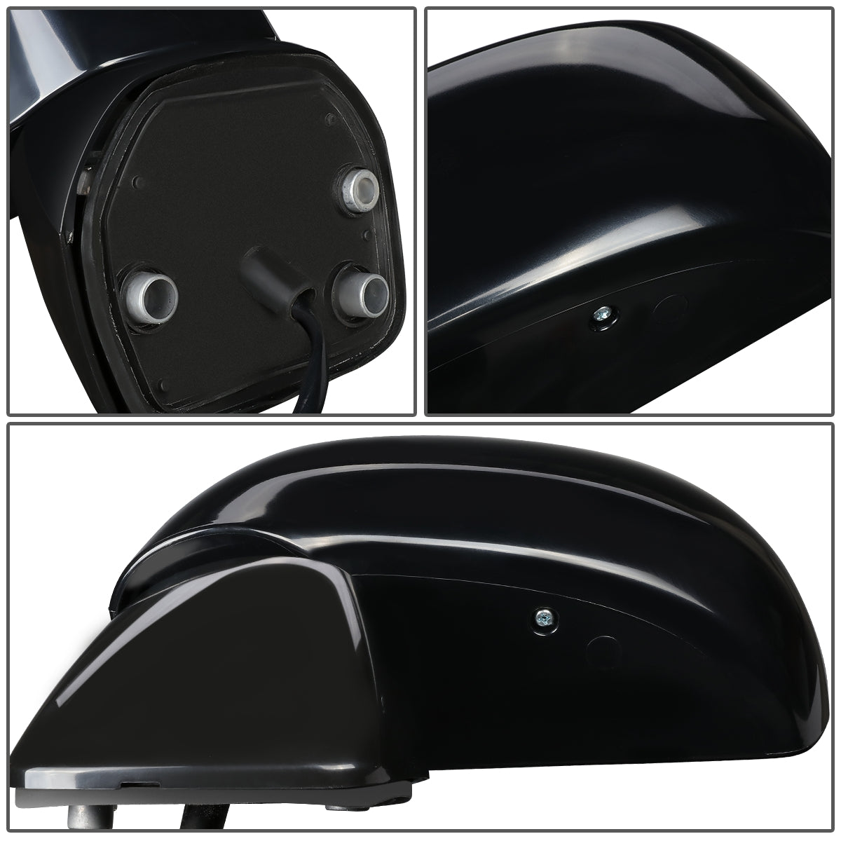 RETROVISOR MIRROR - OEM - 07-12 NISSAN VERSA - POWERED - PAINTABLE - BLACK - LEFT