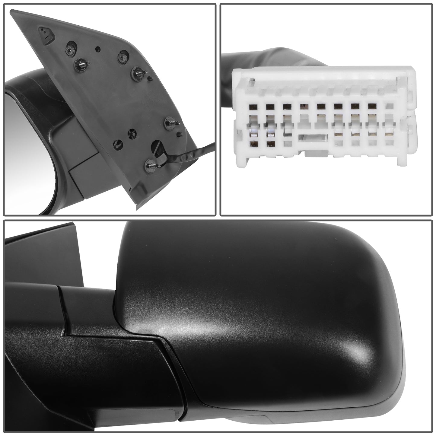 RETROVISOR MIRROR - OE STYLE - NISSAN TITAN 08-13 - WITH POWER WITH HEATED GLASS - DRIVER SIDE - PAINT TO MATCH - BLACK