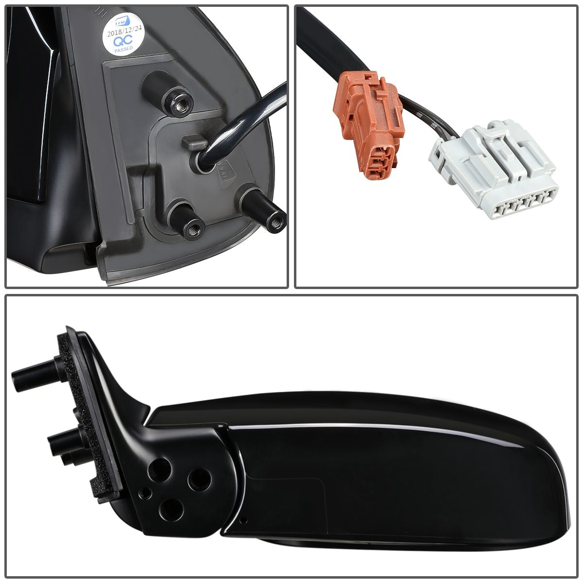 RETROVISOR MIRROR - OEM - 99-00 NISSAN PATHFINDER - POWERED - HEATED - PAINTABLE - BLACK - LEFT