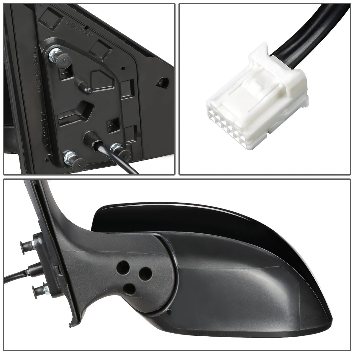 RETROVISOR MIRROR - OEM - 13-15 NISSAN SENTRA - POWERED - TEXTURED - BLACK - LEFT