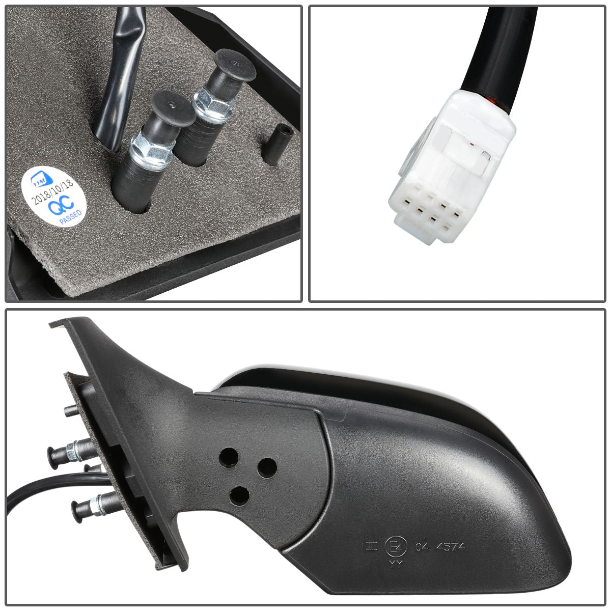 RETROVISOR MIRROR - OEM - 12-13 NISSAN VERSA - POWERED - HEATED - TEXTURED - BLACK - LEFT