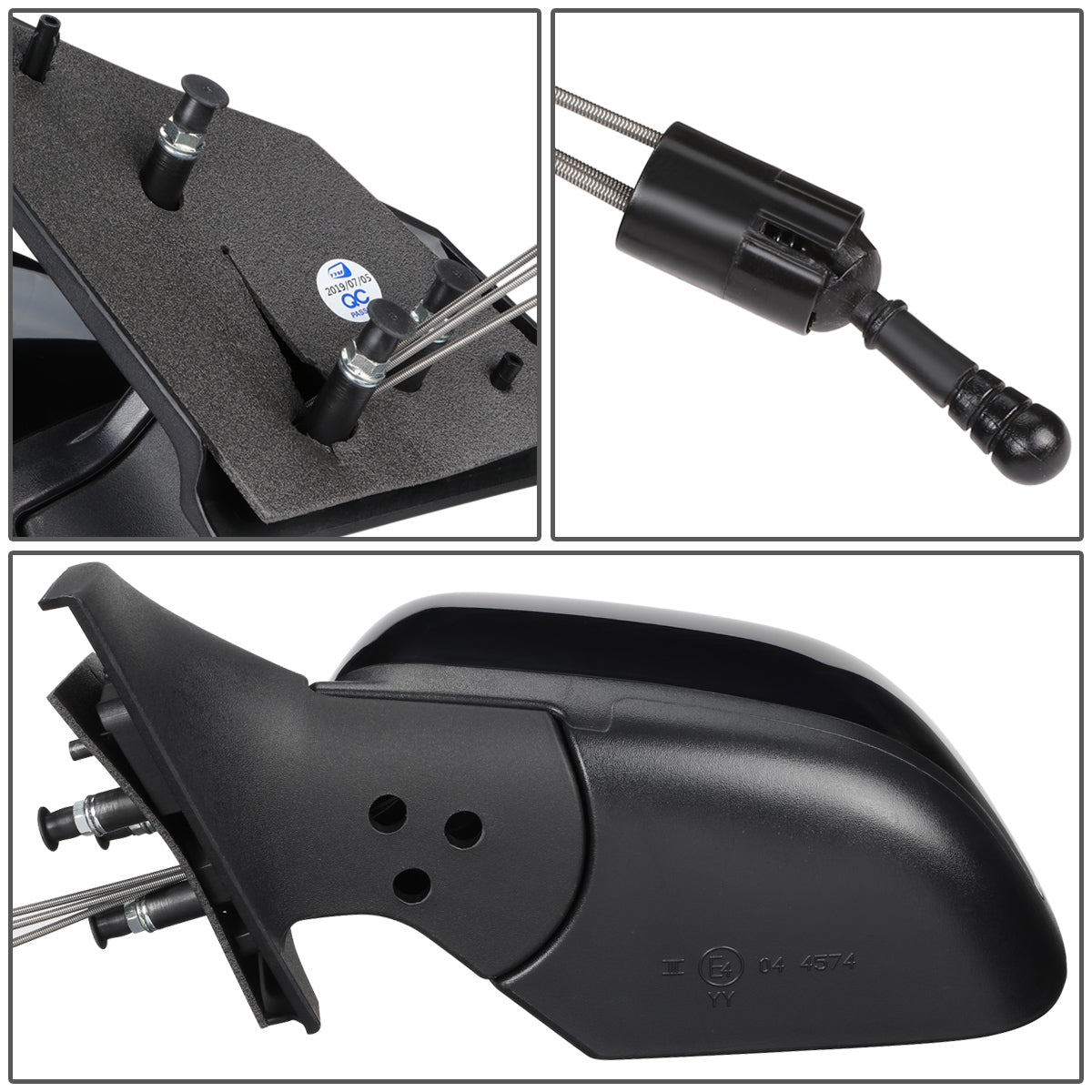 RETROVISOR MIRROR - OEM - 12-14 NISSAN VERSA 4-DR - MANUAL - W/ CABLE - FOLDING - BLACK MATERIAL - LEFT