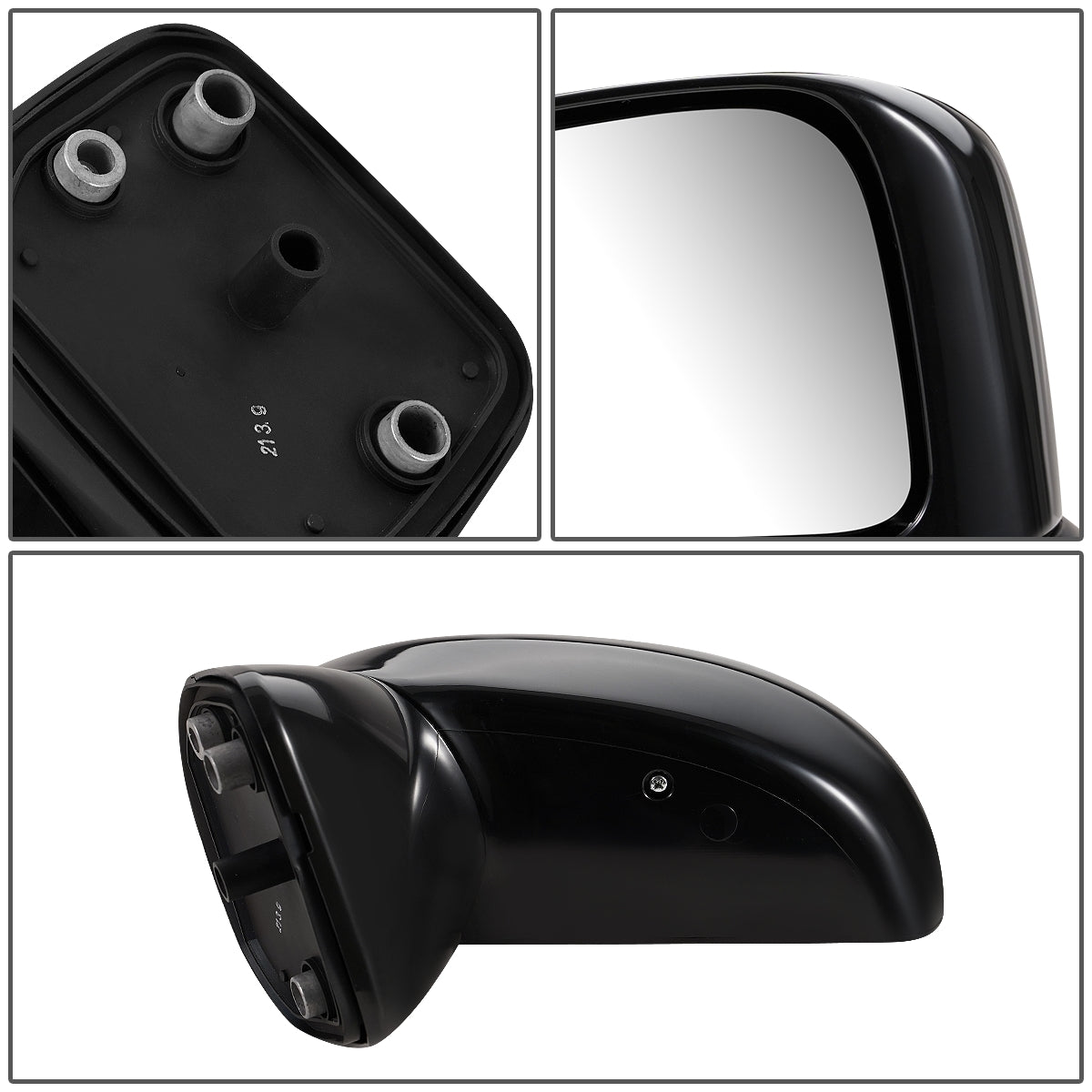 RETROVISOR MIRROR - OEM - 07-11 NISSAN VERSA 4-DR - MANUAL - FOLDING - BLACK MATERIAL - LEFT