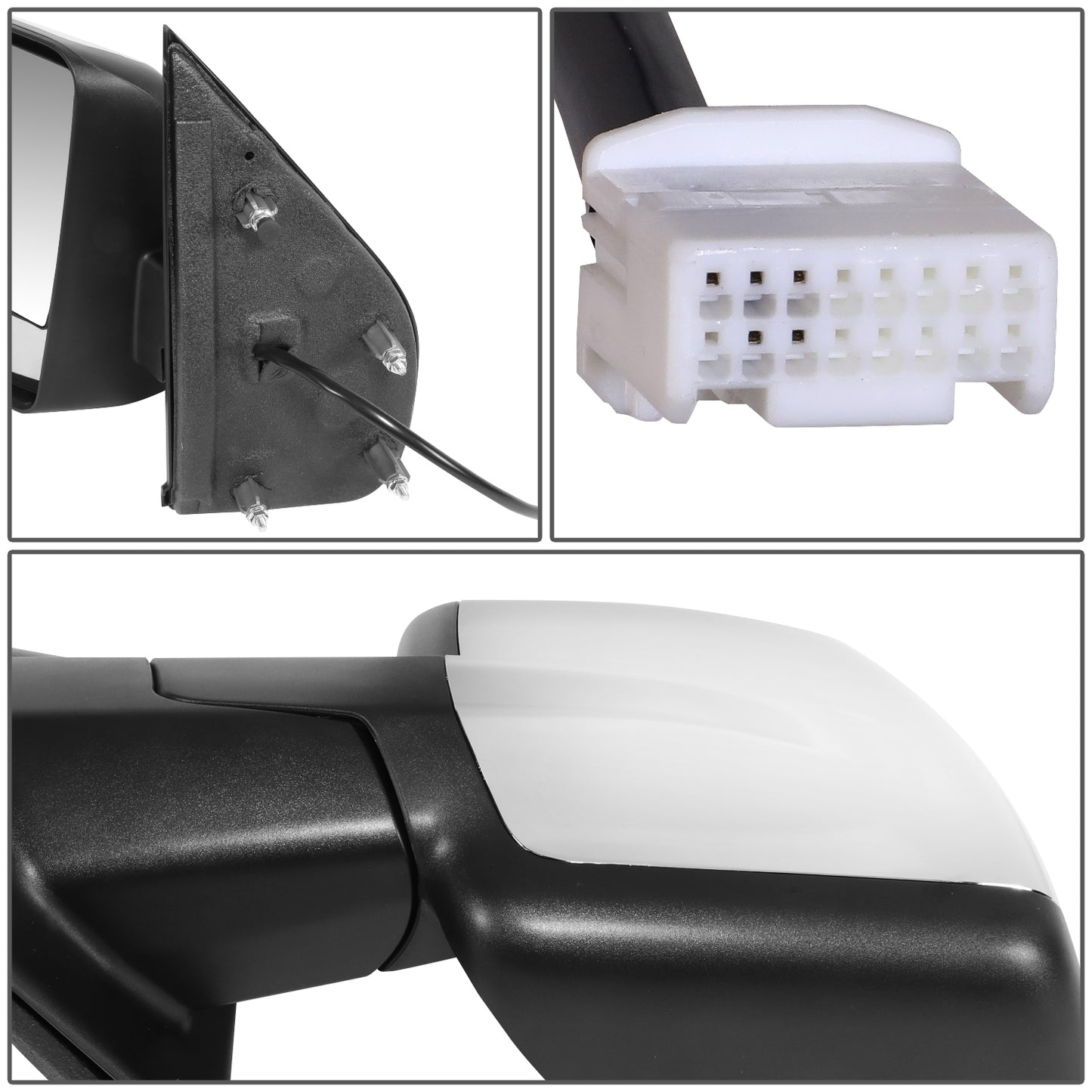 RETROVISOR MIRROR - OE STYLE - NISSAN NV1500 12-21 - NISSAN NV2500 12-21 - NISSAN NV3500 12-21 - WITH POWER WITH HEATED GLASS CHROME COVER - DRIVER SIDE - SMOOTH - BLACK / CHROME