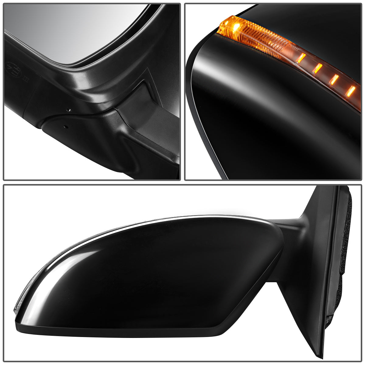 RETROVISOR MIRROR - OEM - 14-16 NISSAN ROGUE - POWERED - W/ SIGNAL - FOLDING - BLACK MATERIAL - LEFT