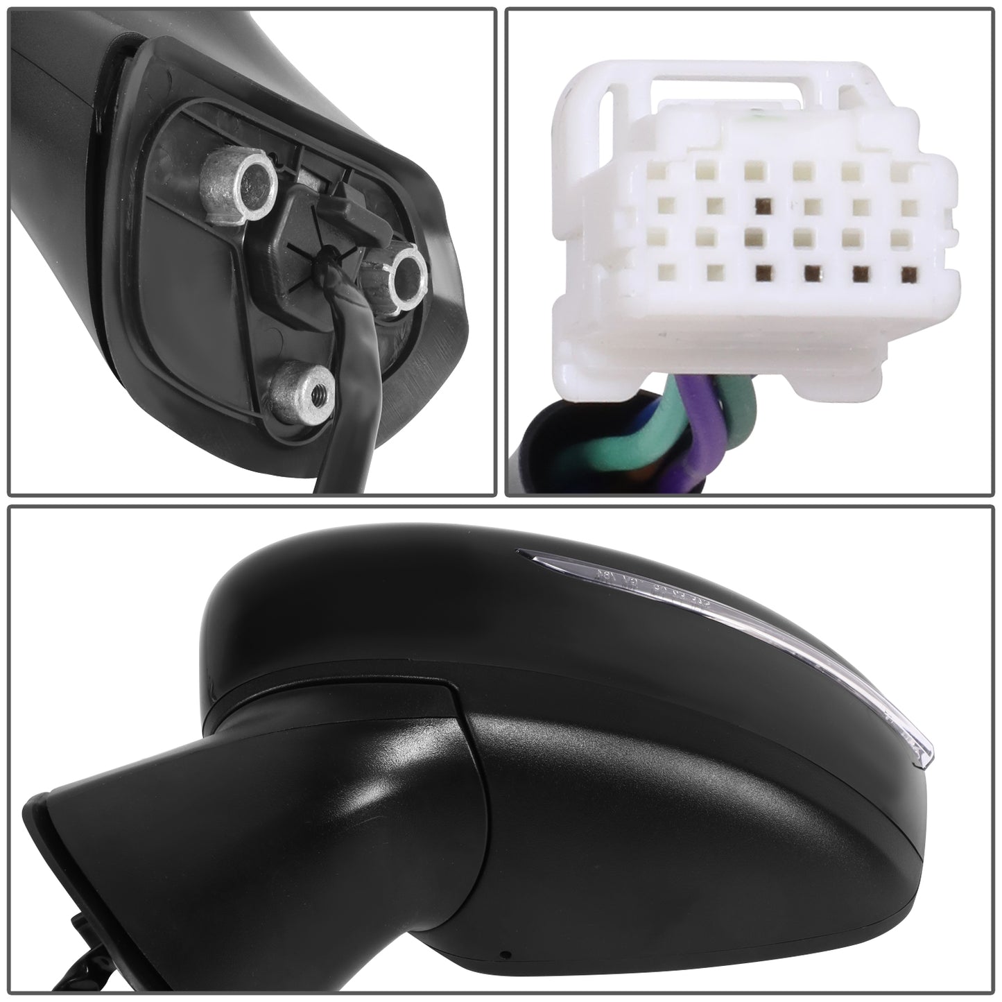 RETROVISOR MIRROR - OE STYLE - NISSAN VERSA 15-19 - WITH POWER WITH SIGNAL - DRIVER SIDE - PAINT TO MATCH - BLACK