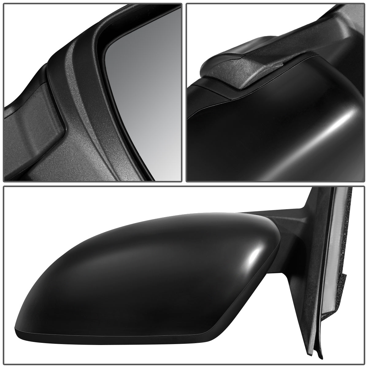 RETROVISOR MIRROR - OEM - 14-16 NISSAN ROGUE - POWERED - FOLDING - BLACK MATERIAL - LEFT