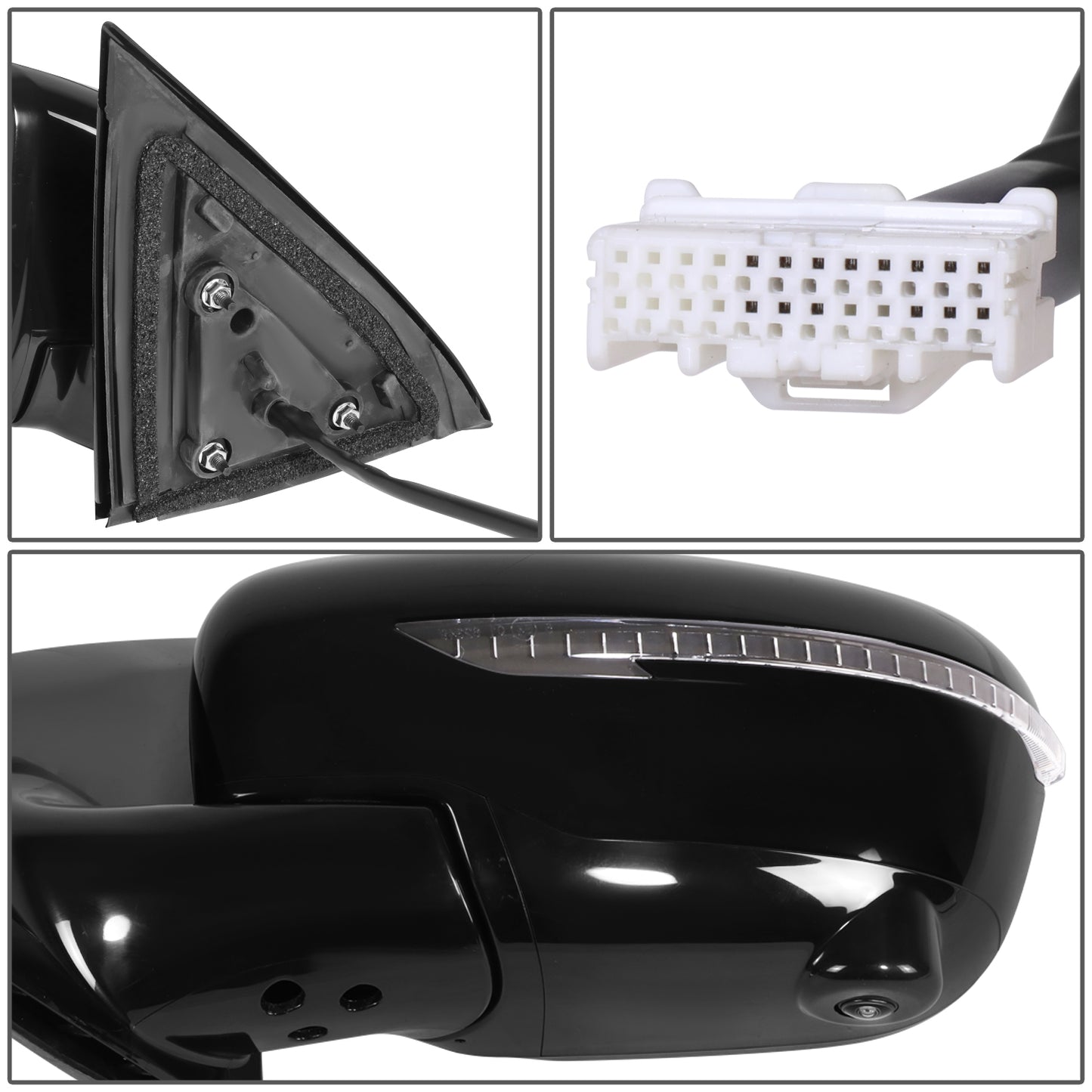 RETROVISOR MIRROR - OE STYLE - NISSAN PATHFINDER 17 - WITH POWER WITH HEATED WITH CAMERA - DRIVER SIDE - PAINT TO MATCH - BLACK