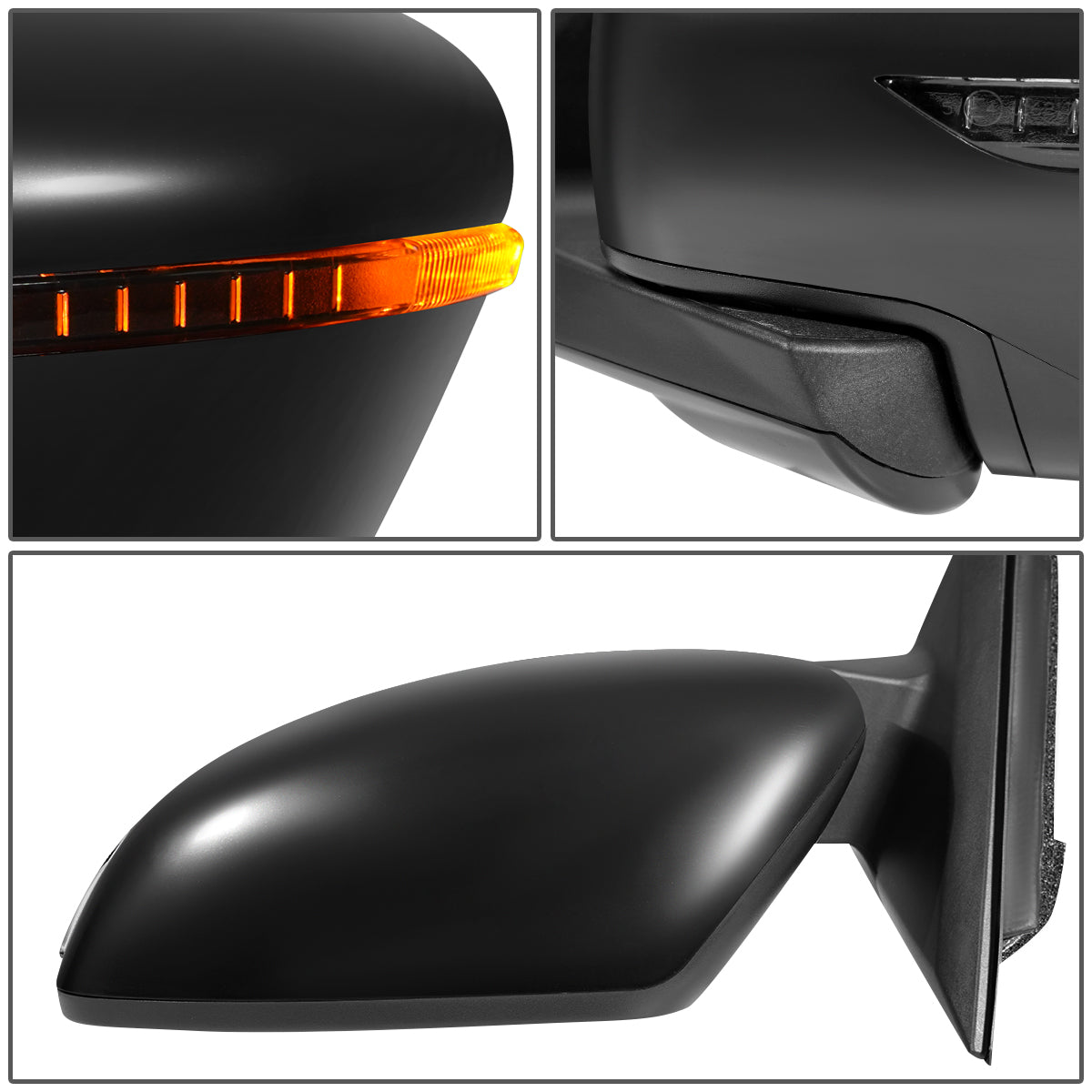 RETROVISOR MIRROR - OEM - 14-16 NISSAN ROGUE - POWERED - W/ SIGNAL LIGHT - FOLDING - BLACK MATERIAL - LEFT