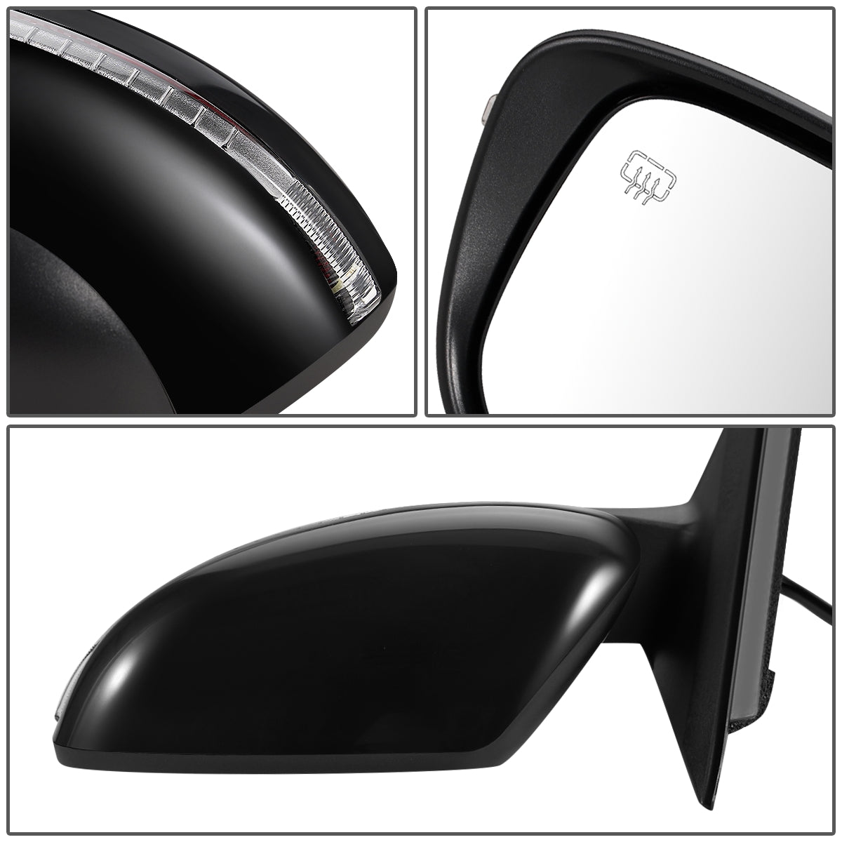 RETROVISOR MIRROR - OEM - 14-16 NISSAN ROGUE - POWERED - HEATED - W/ SIGNAL LIGHT - FOLDING - BLACK MATERIAL - LEFT