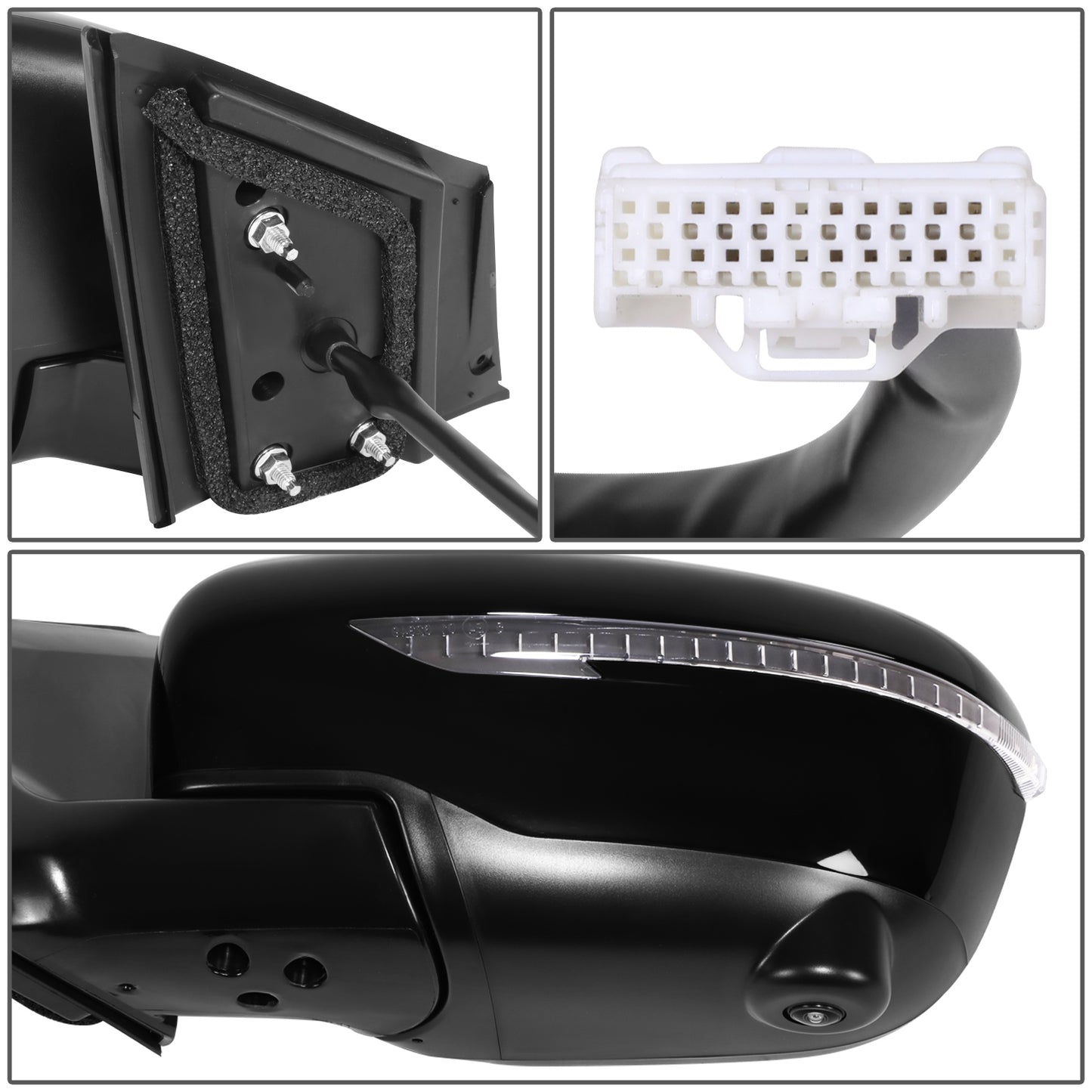 RETROVISOR MIRROR - OE STYLE - NISSAN MURANO 16-24 - WITH POWER WITH HEATED WITH SIGNAL WITH MEMORY - DRIVER SIDE - PAINT TO MATCH - BLACK