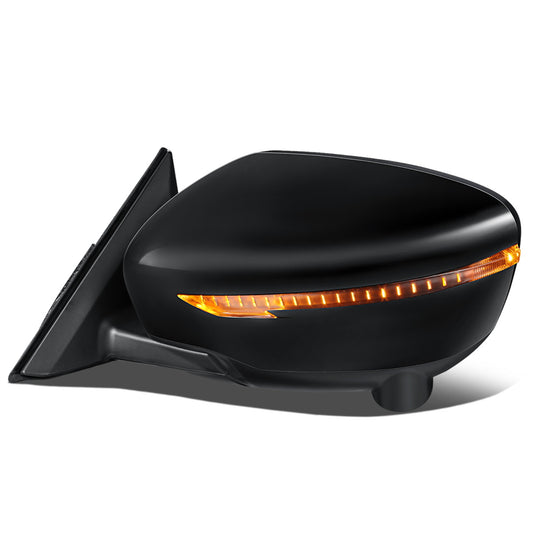 RETROVISOR MIRROR - OEM - 14-16 NISSAN ROGUE - POWERED - HEATED - W/ SIGNAL LIGHT - W/ MEMORY - W/ CAMERA - FOLDING - BLACK MATERIAL - LEFT