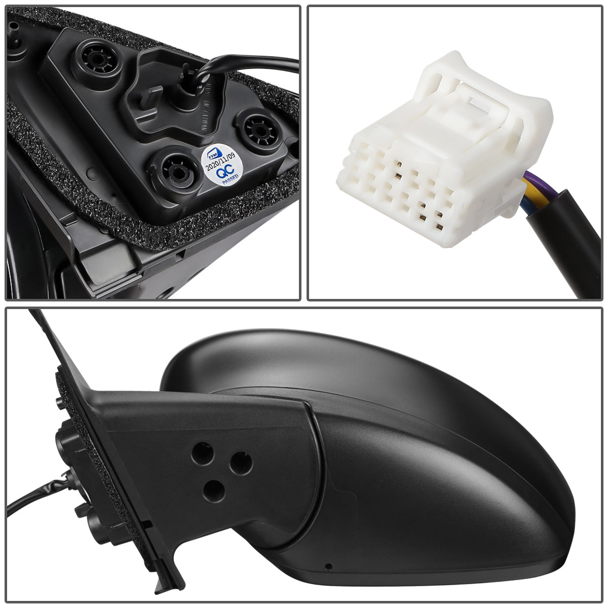 RETROVISOR MIRROR - OEM - 18-20 NISSAN KICKS - POWERED - FOLDING - TEXTURED - BLACK - LEFT